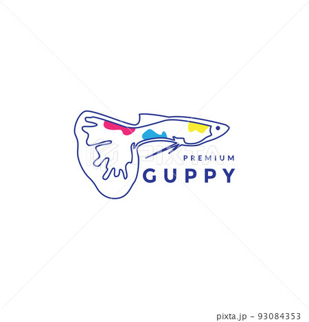lines abstract guppy fish logo design 93084353