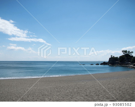 桂浜,高知県,高知市,砂浜,青空 93085502