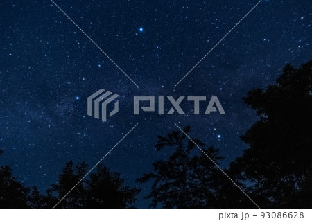 鳥取県伯耆町のキャンプ場から見た夏の大三角 93086628