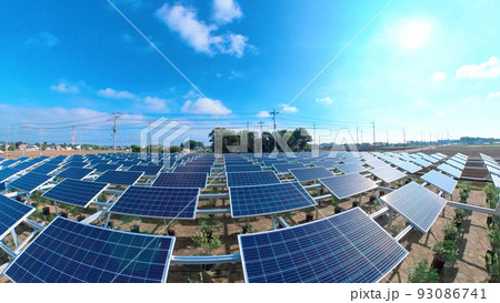 ソーラー太陽光発電SDGs パノラマ撮影　小宇宙と惑星撮影 93086741