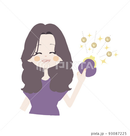 お金があって嬉しい表情の女の子のイラスト(お財布バージョン) お金があって嬉しい表情の女の子のイラスト(お財布バージョン) 93087225