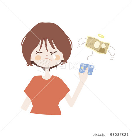 無駄遣いをしてしまって悲しい表情の女の子のイラスト(クレジットカードバージョン) 無駄遣いをしてしまって悲しい表情の女の子のイラスト(クレジットカードバージョン) 93087321