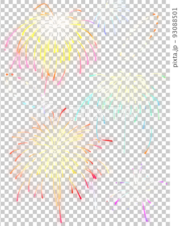 Illustration set without fireworks background 93088501