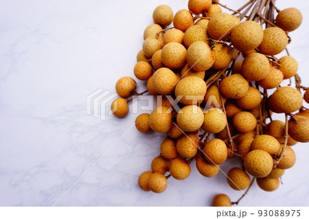 Thai fruits, longan on the white background Thai fruits, longan on the white background 93088975