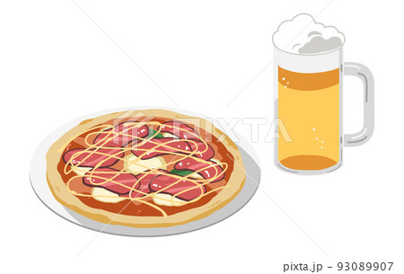 背徳グルメ　ピザ　ビール 93089907