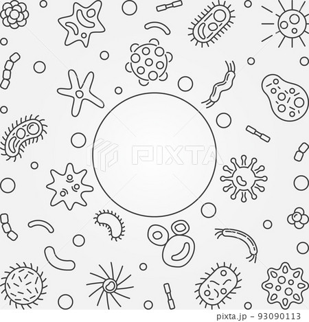 Virus vector outline frame with place for your text Virus vector outline frame with place for your text 93090113