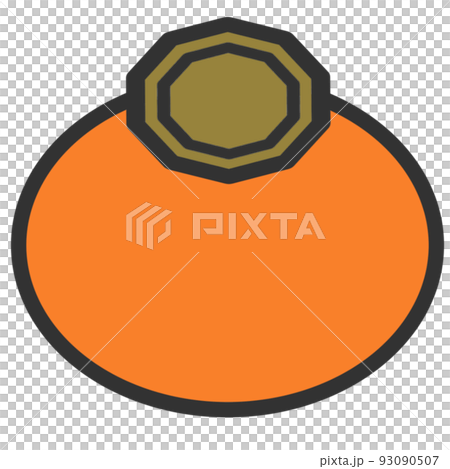 柿シンプルイラスト秋の果物カラー 93090507