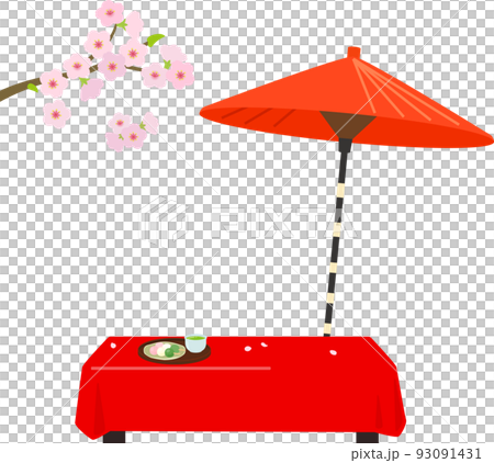 茶屋長凳、賞花餃子和櫻花 93091431