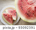 Fresh sliced watermelon close-up 93092391