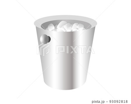 氷の入ったワインクーラーのシンプルなイラスト 氷の入ったワインクーラーのシンプルなイラスト 93092818