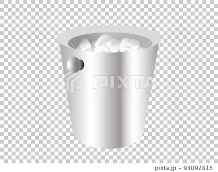 氷の入ったワインクーラーのシンプルなイラスト 氷の入ったワインクーラーのシンプルなイラスト 93092818