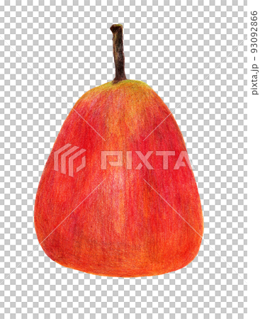 西洋梨 レッドバートの手描き色鉛筆画 93092866
