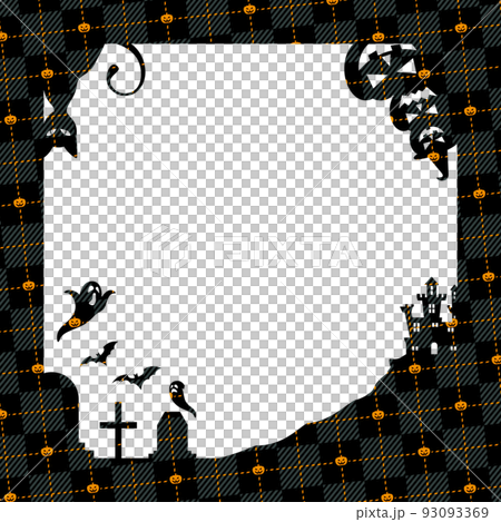 Halloween check pattern illustration frame Halloween check pattern illustration frame 93093369