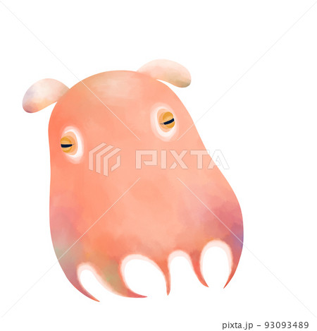 泳ぐメンダコ 水彩風イラストのイラスト素材 [93093489] - PIXTA