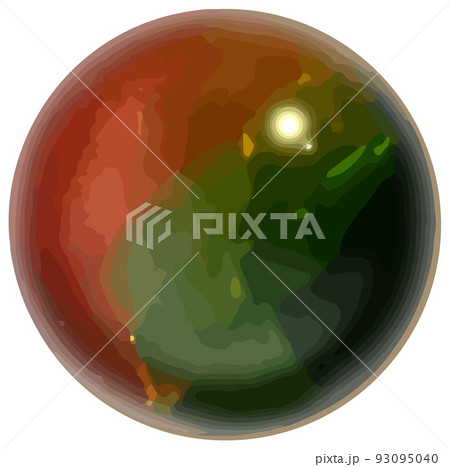 3月誕生石・宝石　ブラッドストーンのルース　ベクター素材 93095040