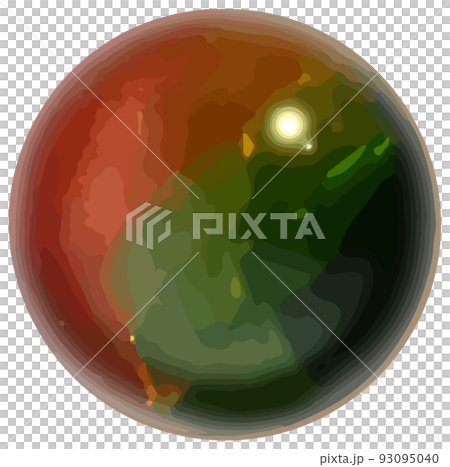 3月誕生石・宝石　ブラッドストーンのルース　ベクター素材 93095040