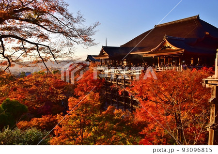 京都の秋　紅葉の清水寺 93096815