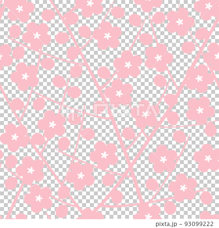 Seamless pattern of blossoming branches of pink... - Stock Illustration ...