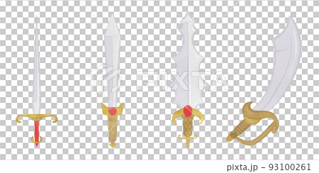 Cool and cute sword illustration set 02 93100261