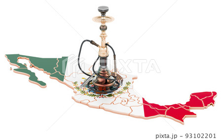 Hookan on Mexican map, 3D rendering 93102201