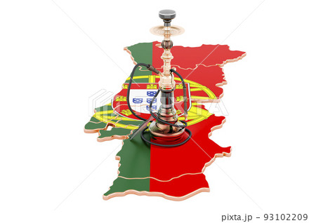Hookan on Portuguese map, 3D rendering Hookan on Portuguese map, 3D rendering 93102209