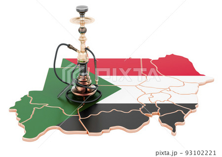 Hookan on Sudanese map, 3D rendering Hookan on Sudanese map, 3D rendering 93102221