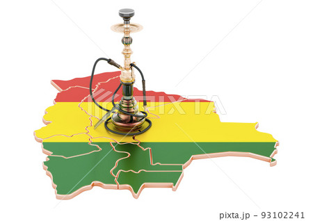 Hookan on Bolivian map, 3D rendering Hookan on Bolivian map, 3D rendering 93102241