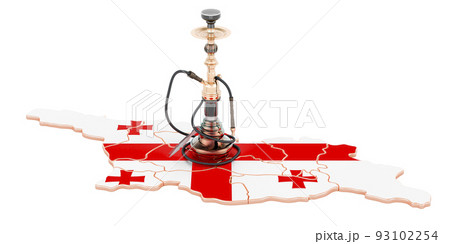 Hookan on Georgian map, 3D rendering 93102254