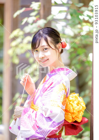 浴衣　女子　ポートレート 93103915