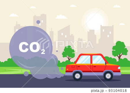 the car produces a large amount of exhaust gases. delusional substances CO2. 93104018