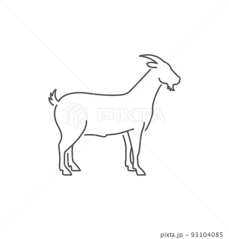 Goat linear icon silhouette 93104085