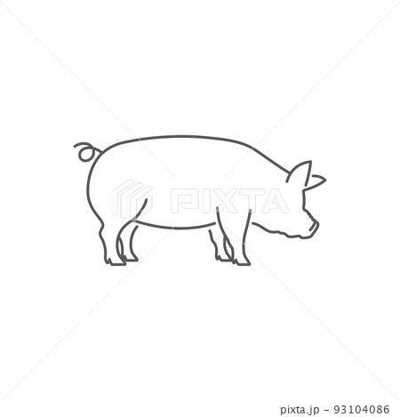 Pig linear logo icon. Pig silhouette 93104086