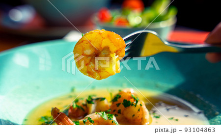 Thai shrimp seafood dish. Tom yam kung spicy thai soup with shrimp, seafood. Famous traditional Thai food. Thai shrimp seafood dish. Tom yam kung spicy thai soup with shrimp, seafood. Famous traditional Thai food. 93104863