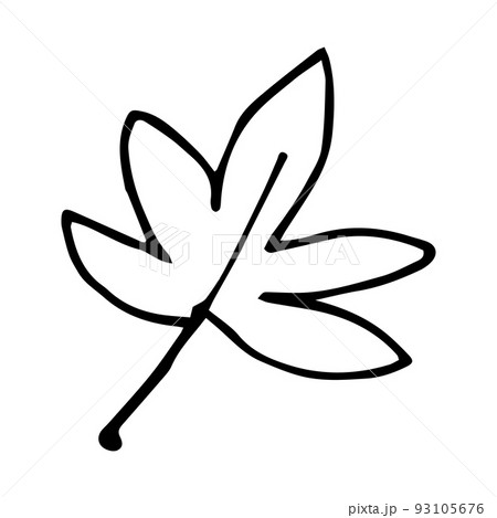 Vector single element maple leaf black silhouette 93105676