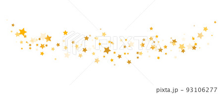 Golden stars wave. Glitter elegant design elements. Christmas Luxury texture. Gold shooting stars. Magic foil decoration. Home decor. Winter Holiday design. Vector illustration 93106277