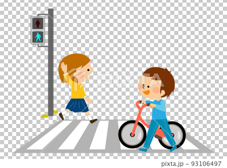交通安全　横断歩道を渡る自転車 93106497