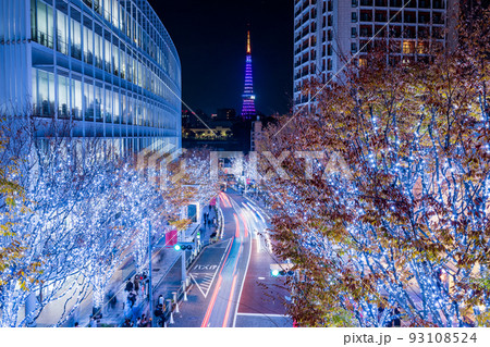 都市夜景「東京都」冬の六本木けやき坂イルミメーション 93108524