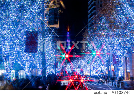 都市夜景「東京都」冬の六本木けやき坂イルミメーション 都市夜景「東京都」冬の六本木けやき坂イルミメーション 93108740