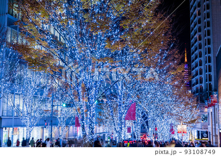 都市夜景「東京都」冬の六本木けやき坂イルミメーション 93108749
