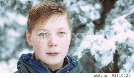 Young man in winter clothes walking, Portrait of a Happy guy photo banner with copy space. Leisure, sport and people concept Young man in winter clothes walking, Portrait of a Happy guy photo banner with copy space. Leisure, sport and people concept 93110529