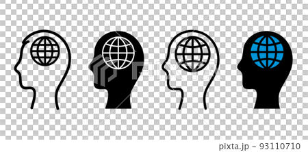 人類形象和地球圖標、全球化、可編輯矢量圖 93110710