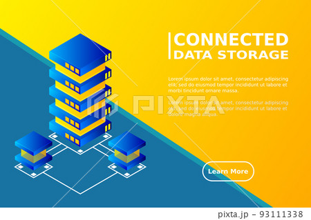 Transfer of user data to the server. Data flow. Data storage. Server. Digital space. Data center. Big Data 93111338