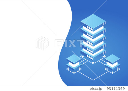 Transfer of user data to the server. Data flow. Data storage. Server. Digital space. Data center. Big Data 93111369
