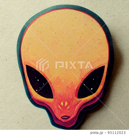 A fantasy alien depicted in cartoon style. Artistic abstract alien. Perfect for phone wallpaper or for posters. A fantasy alien depicted in cartoon style. Artistic abstract alien. Perfect for phone wallpaper or for posters. 93112023