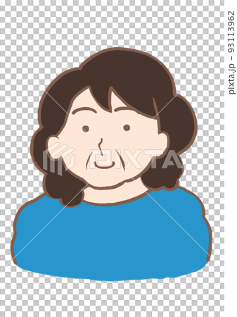 Illustration of a woman with schizophrenia with a relieved expression 93113962