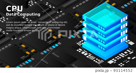 Artificial intelligence micro chip illustration. Quantum computing. PC mainboard illustration background Artificial intelligence micro chip illustration. Quantum computing. PC mainboard illustration background 93114552