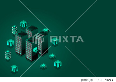 Mainframe, powered server, high technology concept, data center, cloud data storage 93114693