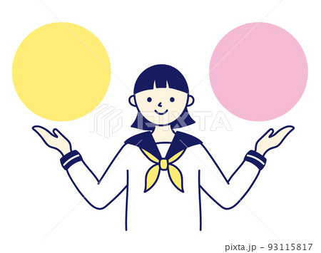 2択　選択する　どっち　イラスト 93115817