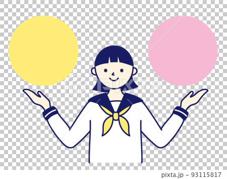 2択　選択する　どっち　イラスト 93115817
