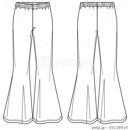 Vector flare pants for ladies fashion CAD, - Stock Illustration  [96334198] - PIXTA
